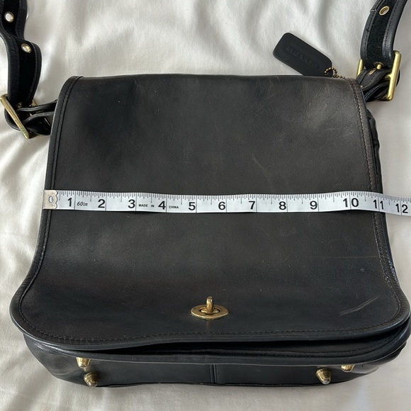 Vintage Coach Stewardess Bag Black Crossbody Messanger Bag - Picture 12 of 16